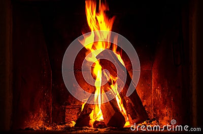 Burning bonfire Stock Photo