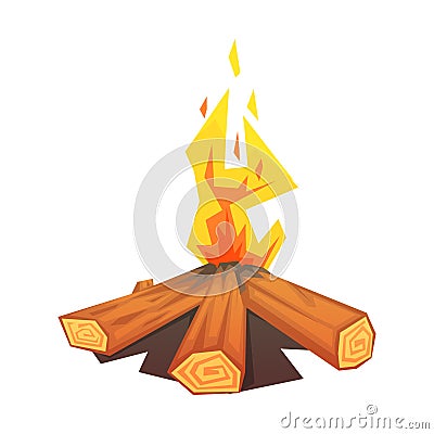 Burning bonfire, colorful vector illustration Vector Illustration