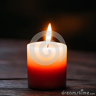 Burning Candle: Illuminating Moments of Tranquility. Stock Photo