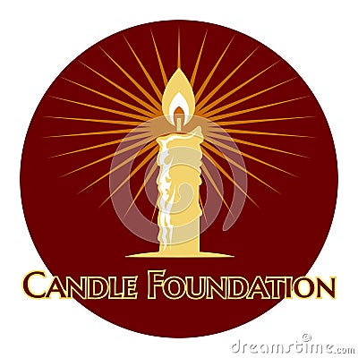 Burning candle logo Vector Illustration