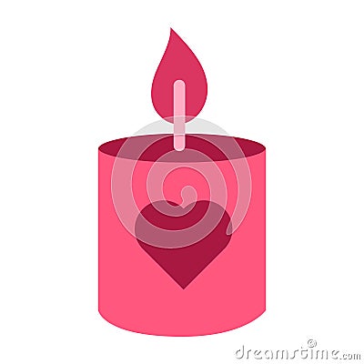 Burning candle for romantic dating icon vector Vector Illustration