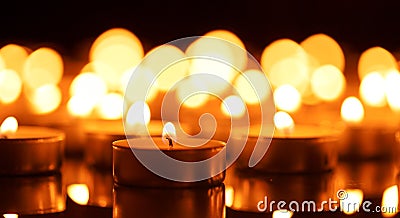 Burning candles with shallow depth of field Stock Photo