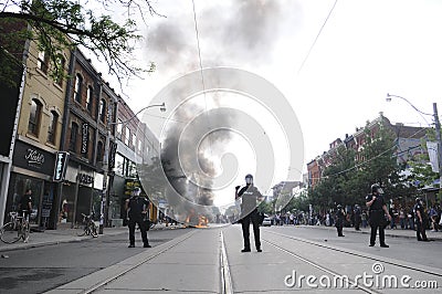 Burning Cars. Editorial Stock Photo