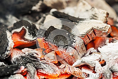 Burning charcoal. Stock Photo