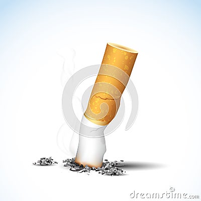 Burning Cigarette Vector Illustration