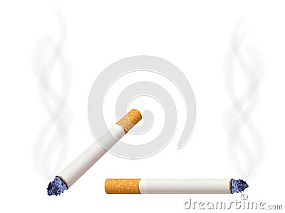 Burning cigarette Vector Illustration