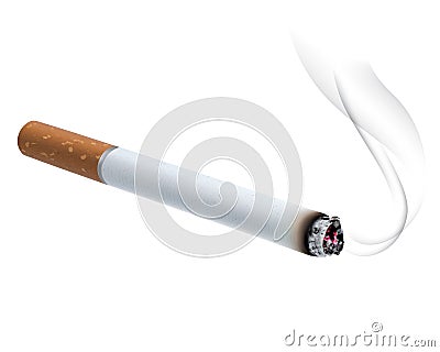 Burning cigarette. Vector illustration Cartoon Illustration