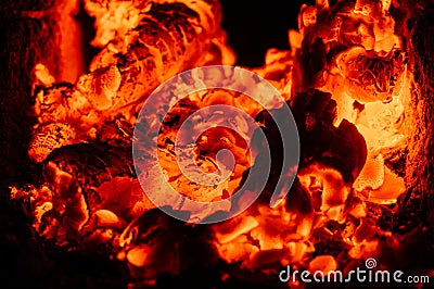 Burning coal Stock Photo