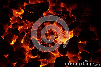 Burning coals Stock Photo