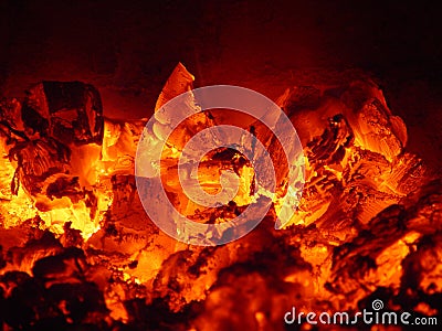 Burning coals Stock Photo