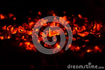 Burning coals Stock Photo