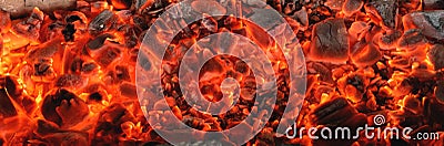 Burning coals Stock Photo