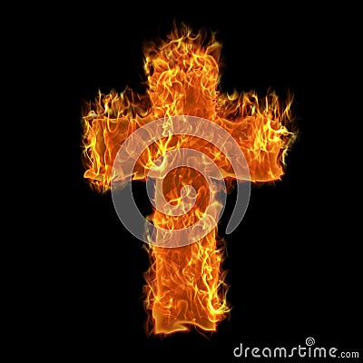 Burning Cross Stock Photo - Image: 13281790
