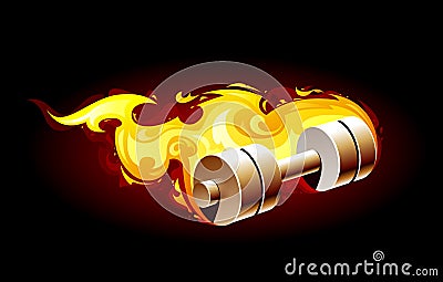 Burning dumbell Vector Illustration