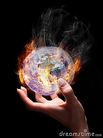 Burning Earth Stock Photo