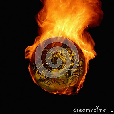 Burning earth Stock Photo