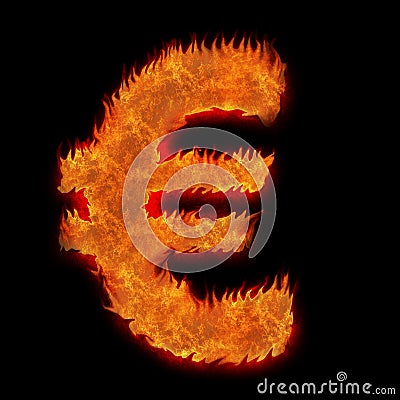 Burning european currency euro Stock Photo