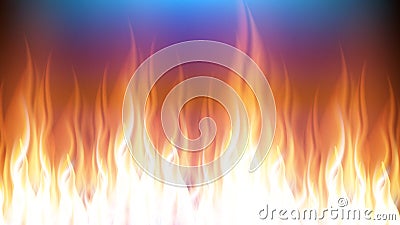 Burning Fire With Dangerous Flame Tongues Vector Vector Illustration