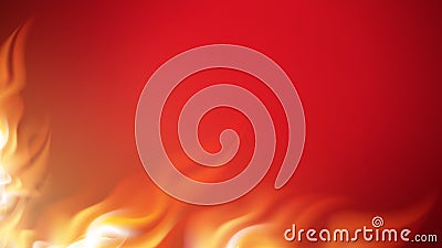 Burning Fire With Flame Tongues Copy Space Vector Stock Photo