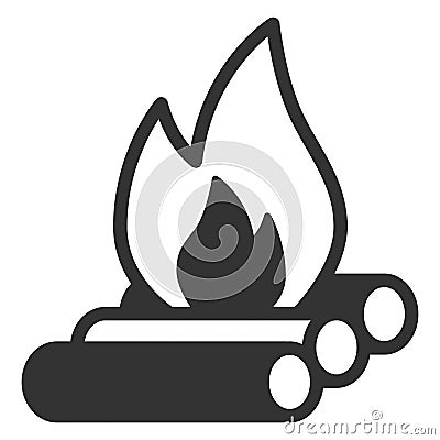 Burning firewood_1 Vector Illustration