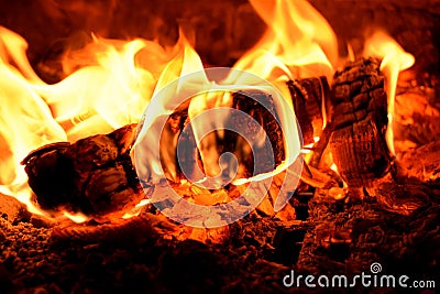 Burning firewood in stoves Stock Photo