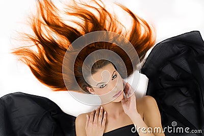Burning hair Stock Photo