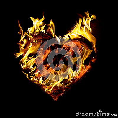 Burning heart Stock Photo