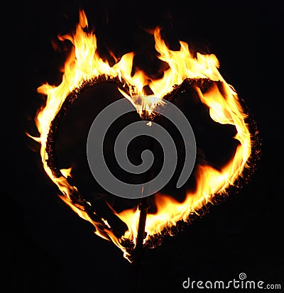 Burning heart Stock Photo