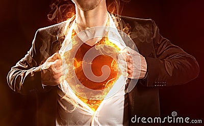 Burning Hero Stock Photo