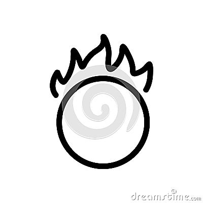 Burning hoop icon vector. Isolated contour symbol illustration Vector Illustration