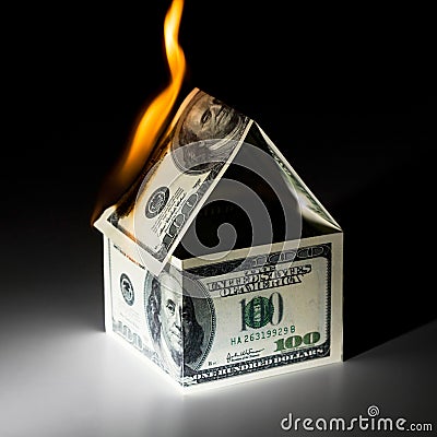 Burning house Stock Photo