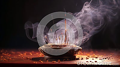 burning incense sticks Stock Photo