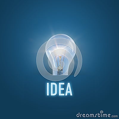 Burning lamp concept Idea Stock Photo