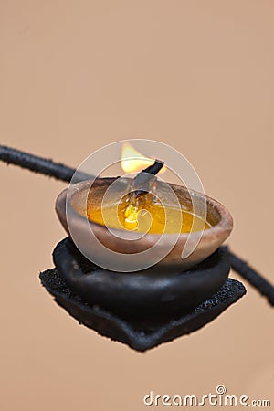 Burning lampion Stock Photo