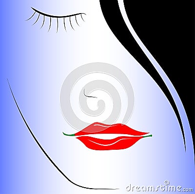 Burning lips Vector Illustration