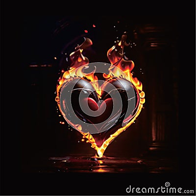 burning love flames icon Stock Photo