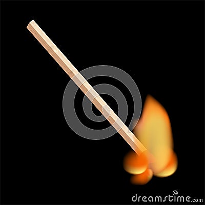 Burning Match Vector Illustration