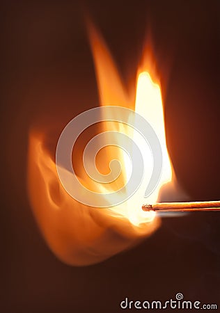 Burning match Stock Photo