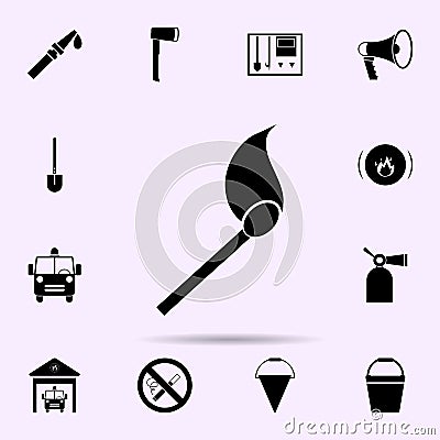 burning match icon. Fireman icons universal set for web and mobile Stock Photo