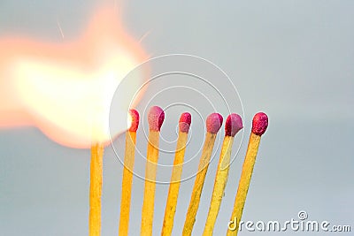 Burning matches Stock Photo