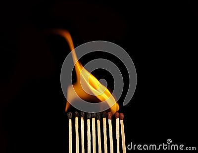 Burning matches Stock Photo