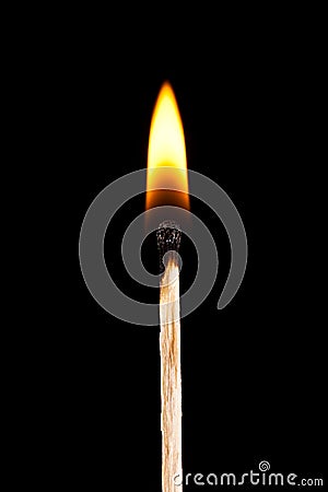 Burning matchstick Stock Photo