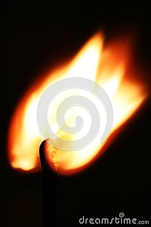 Burning matchstick Stock Photo