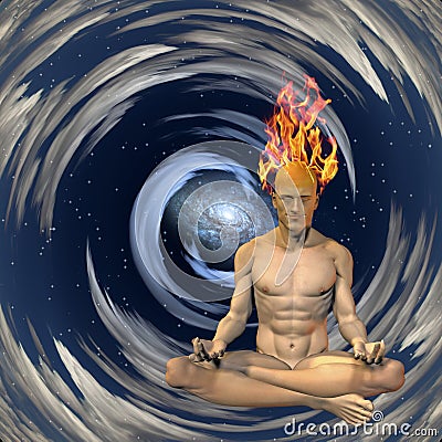 Burning mind Stock Photo