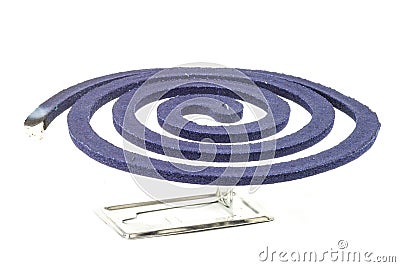 Burning mosquito coil. Stock Photo