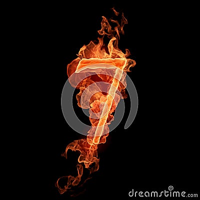 Burning number 7 Stock Photo