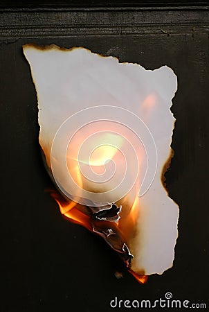 Burning paper Stock Photo