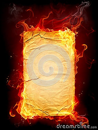 Burning paper Stock Photo