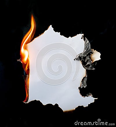 Burning paper Stock Photo