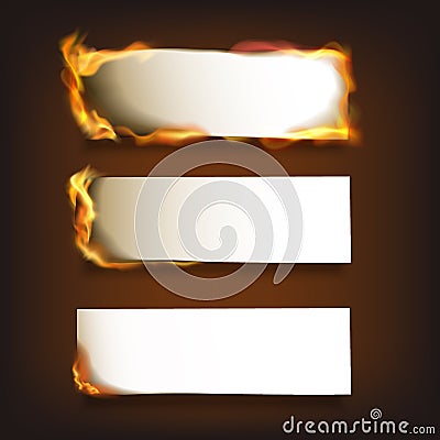 Burning Paper Set Vector Illustration